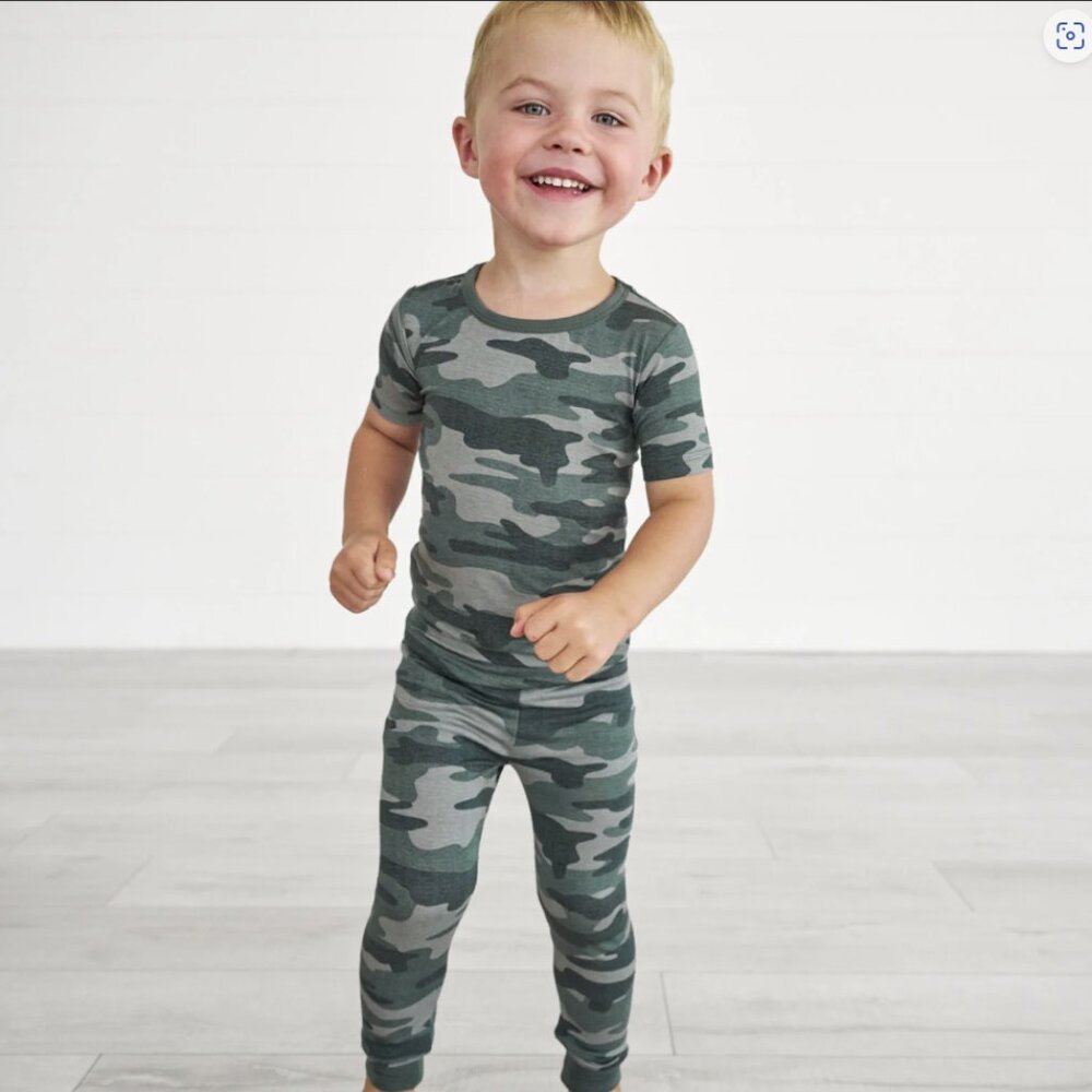 Little Sleepies VINTAGE CAMO Two-Piece SS/ Pants Pajama Set 18-24 m